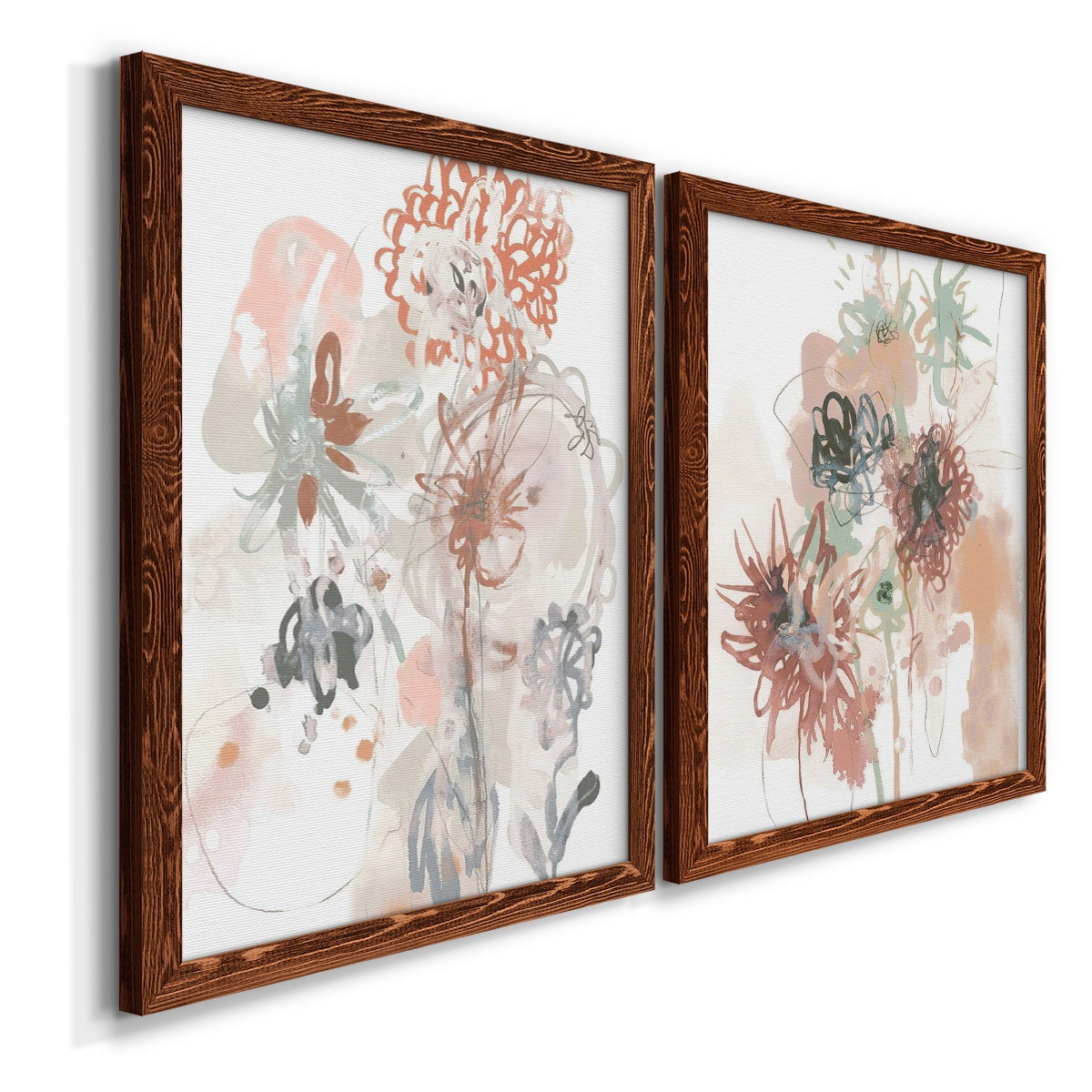 Petal Drift III - Premium Framed Canvas 2 Piece Set - Ready to Hang