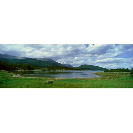 Panoramic view of Ushuaia Tierra del Fuego National Park and Andes Mountains Argentina Stretched Canvas - Panoramic Images (27 x 9)