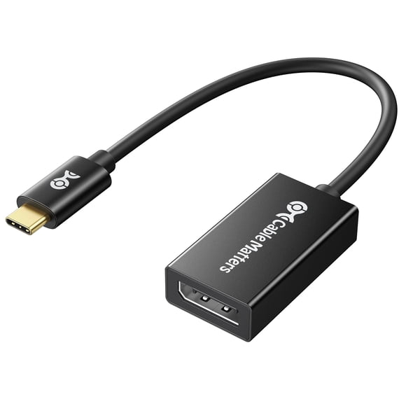Cable Matters USB C to DisplayPort 1.4 Adapter with 8K@60hz, 4K@144hz and HDR Support - Thunderbolt 4 / USB4 / Thunderbolt 3 Port Compatible with Ocu
