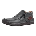 thumbnail image 2 of HAJWOH The First Young Shoes Men, Men’S Handmade Premium Leather Slip-On Driving Boots Travel & Outdoor Gray US-9(EU-43), 2 of 7