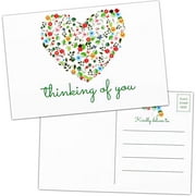 50 Pieces Thinking of You Postcards Bulk Blank Greeting Cards Floral Missing You Greeting Cards for Friendship Love Encouragement and Support