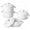 White, variant on Khaki Grey Mini Ceramic Cocotte Set of 4, 12 Oz Oven-Safe Baking Dishes with Lids and Handles