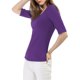 thumbnail image 4 of Camisetas de media manga ajustadas de cuello barco para mujeres INSPIRE CHIC, color púrpura, 4 of 8