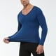 thumbnail image 5 of pstuiky Camisas de manga larga abrigadas para hombre, Ropa deportiva de manga larga con cuello en V, cálida y gruesa, para hombre, color liso top de hombre l, 5 of 8