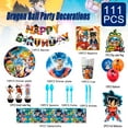 thumbnail image 3 of Dragon Ball Party Supplies, 111pcs Anime Birthday Decorations & Tableware - Blue Plates Tablecloth Balloon Banner Etc Cartoon Theme Party Supplies, 3 of 6