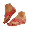 thumbnail image 3 of IUJSOY Flip Flops for Women Arch Support Orthopedic Sandals Wedges Boho Thong Sandals Slip on Shoes, 3 of 9