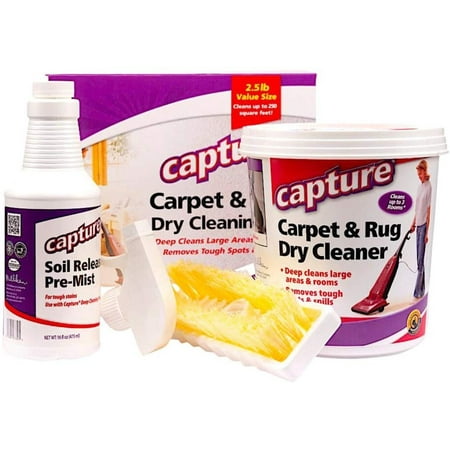 Carpet Dry Cleaning Kit 250-Resolve Allergens Smell Moisture from Rug Furniture Clothes and Fabric, Mold Pet Stains Odor Smoke and Allergies Too, Kit Includes: 2. 5lb.., By