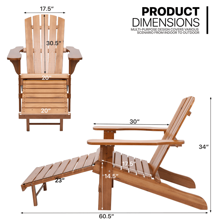 Reclining Adirondack Chair With Footrest Plans Stonegate Designs