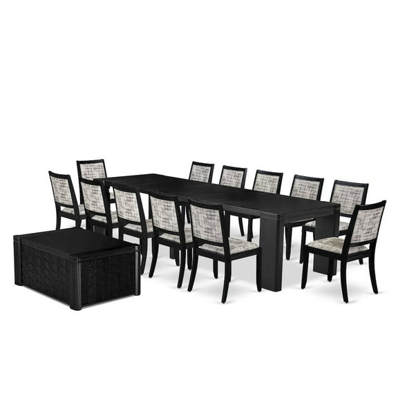 Luxe by East West Furniture 14-piece Dining Room Table Set a Rectangular Kitchen Table with a coffee Table