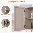 thumbnail image 6 of Aitjunz Modern Buffet Cabinet with Storage, 61.8"W Sideboard Cabinet with Adjustable Shelves & Curved Edge, Wooden Coffee Buffet Cabinet for Dining Room, Kitchen, Living Room, Natural, 6 of 9