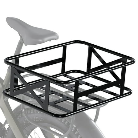 Kojem Electric Bike Rear Cargo Rack for Mukkpet GM/GL Series Steel Powder Coated Ebike Storage Basket Large Size