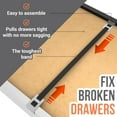 thumbnail image 2 of DIY Doctor Drawer Repair Kit - Pack of 8 Dresser Drawer Bottom Replacement Parts - Drawer Fixer - No Need for Kitchen Drawer Replacement - Replacement Kitchen Drawer - Fix Buckled Drawers, 2 of 5