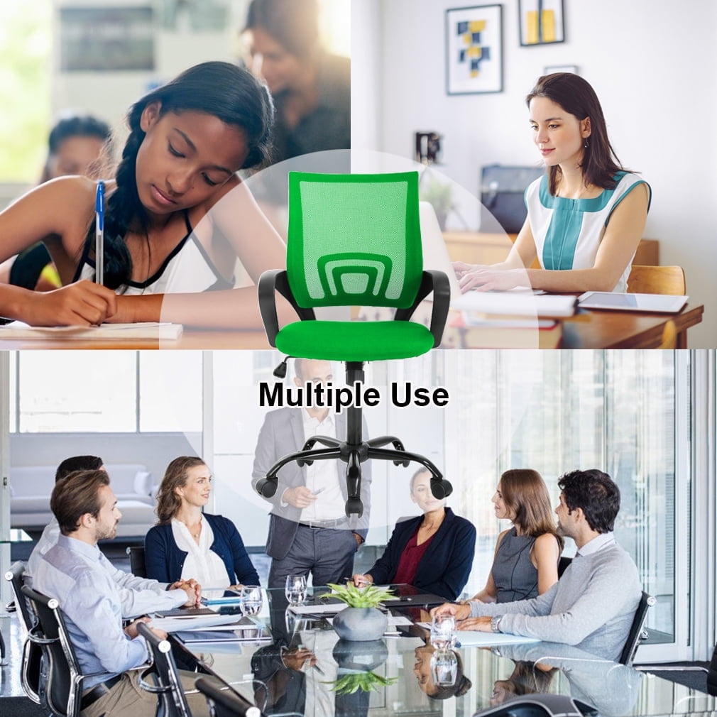 BestOffice Ergonomic Mesh Office Chair, Lumbar Support, Adjustable Height with Armrests for Adults, Teens, 2 Pack(Green)