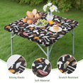 thumbnail image 4 of Colorful Mushroom Mixed Black Pattern Square Fitted Tablecloth with Elastic Edge,Square Table Cover,Washable Elastic Table Cover for Home Kitchen Party Decor 34"x34", 4 of 6