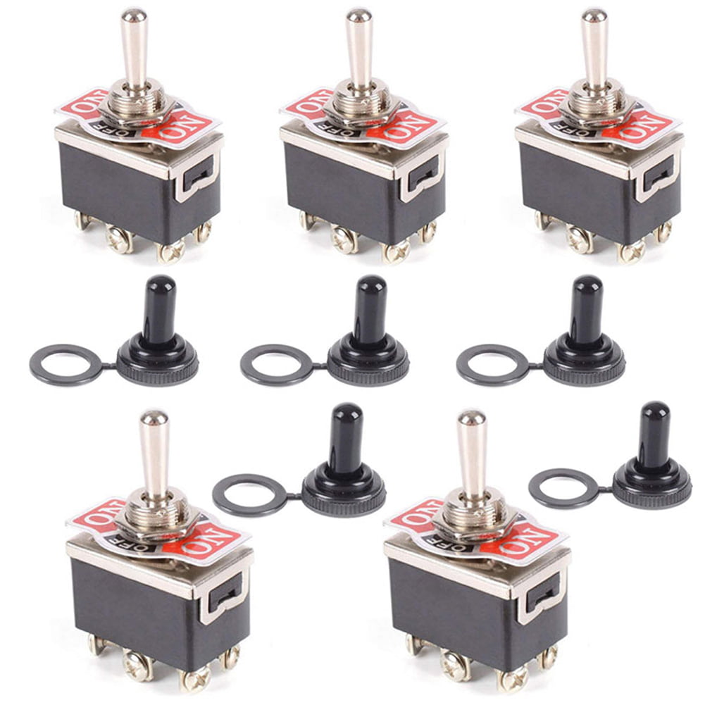 5 X Heavy Duty 20A 125V DPDT 6Pin On/Off/On Rocker Toggle Switch Latching Knob