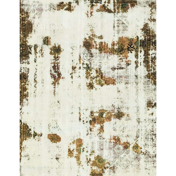 Ahgly Company Indoor Rectangle Abstract Brown Abstract Area Rugs, 8' x 12'