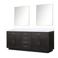 thumbnail image 2 of Shelter 80 in W x 22 in D Black Oak Double Bath Vanity, Cultured Marble Top and 36 in Mirrors, 2 of 6