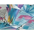 thumbnail image 3 of Ambesonne Memphis Design Quilted Coverlet 3 Pcs, Tropical Birds Art, Queen Size, Sea Blue Apricot Magenta, 3 of 4