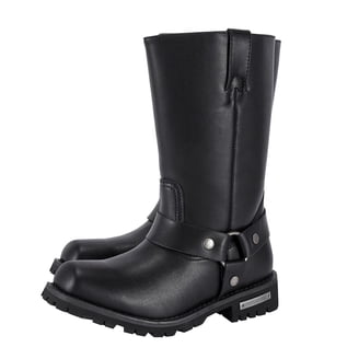 Ride Tecs Mens Leather Harness/Biker Boots Size 12 Ride Tecs Mens Black Stonewashed Leather Motorcycle Boots 12  main image 4