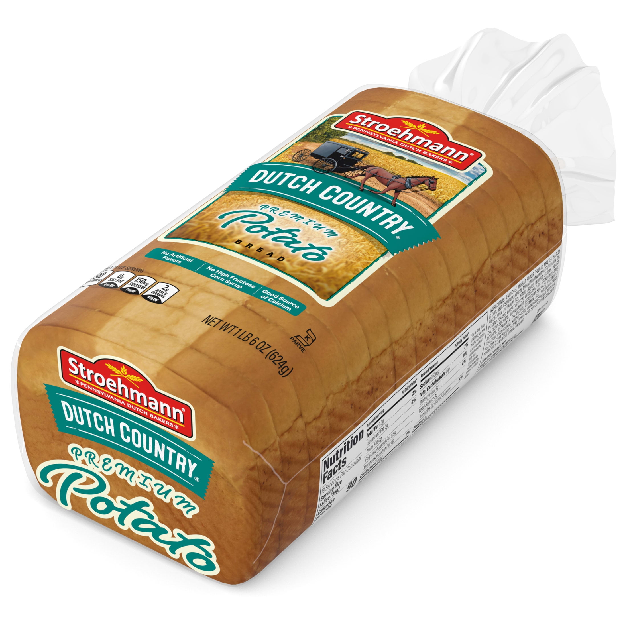Stroehmann Dutch Country Potato Bread, 22 oz, Potato Bread, Bag
