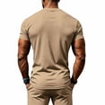 thumbnail image 4 of Jalioing Short Sleeve Workout Tops for Men Breathable Quick Dry Muscle Tee Solid Color V Neck Summer Casual Sport Shirt, 4 of 9