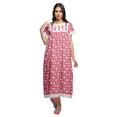 thumbnail image 1 of Moomaya Printed Sleepwear Cotton Ruffled Border Womens Maxi Nightdress, 1 of 5