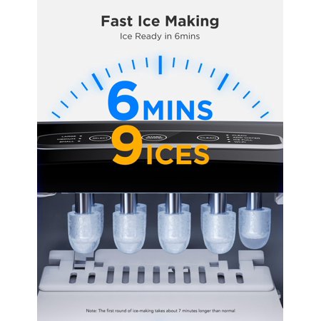 GoveeLife Smart Countertop Ice Makers, Portable Ice Maker Machine with Self-Cleaning, 6 Mins 9 Bullet Ice, 26lbs/24Hrs, Voice Remote for Home Kitchen Party Camping, with Ice Scoop Stainless Silver