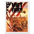 thumbnail image 1 of Vietnam War Veteran Flag Soldier Gun Military A4 Artwork Framed Wall Art Print, 1 of 4