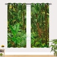 thumbnail image 2 of Rainforest Curtains, Jungle Tropical Wild Nature Theme Woodland Plant Scenery Print Patterned Waterproof Fabric Grommet Window Drapes for Bedroom Living Room Cafe Office 2 Panels W42 x L84, 2 of 5