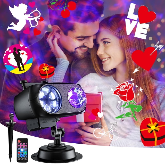 Luces de proyector FLITI 2024 para decoración de San Valentín, 8 patrones