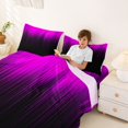 thumbnail image 3 of jejeloiu Modern Gradient Geometric Pattern Full Size Sheets For Girls,Neon Pink Black Stripe Bed Sheets For Kids,4pcs, 3 of 6