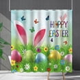 thumbnail image 5 of Easter Shower Curtain, Waterproof Bathroom Curtain with Hooks, 59x71 Inch No Punch Bunny Egg Design, Polyester Holiday Bath Decor, 5 of 6