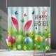 thumbnail image 4 of Cortina de ducha con decoración de Pascua, tela divisoria para baño, impresión digital, impermeable, con ganchos, de nailon y elastano., 4 of 6