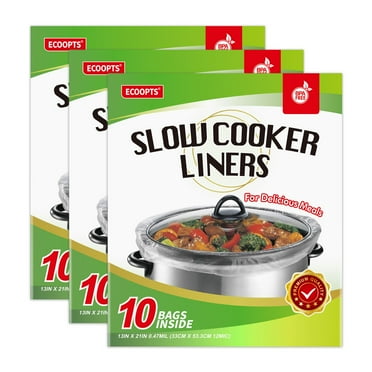 30×Slow Cooker Liners Disposable Cooking Bags Large Size Pot Liners Fit 4QT to 8.5QT Suitable for Oval & Round Pot(3 Packs)