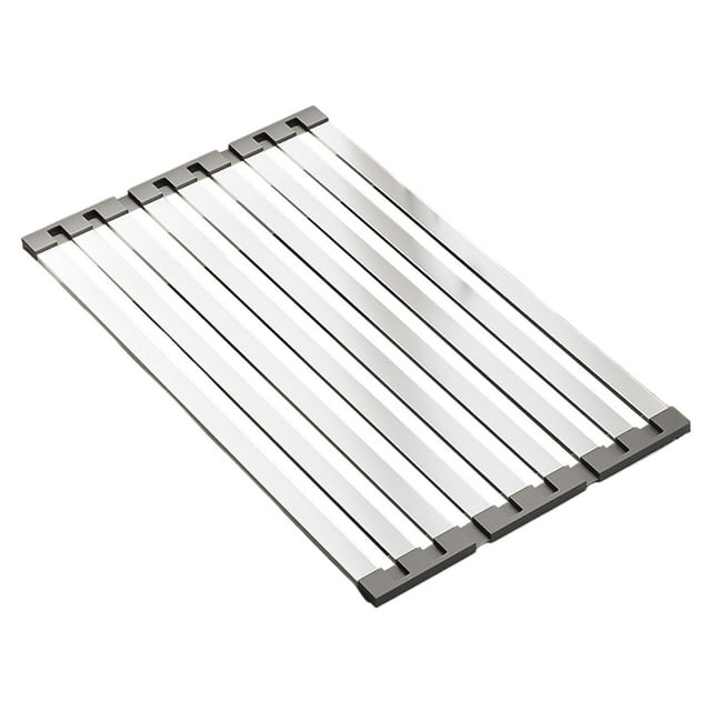 Escurridor de platos,Organizador de escurridor para fregadero de cocina,Escurridor de platos plegable de acero inoxidable,Escurridor de platos para 60cmx32.5cm