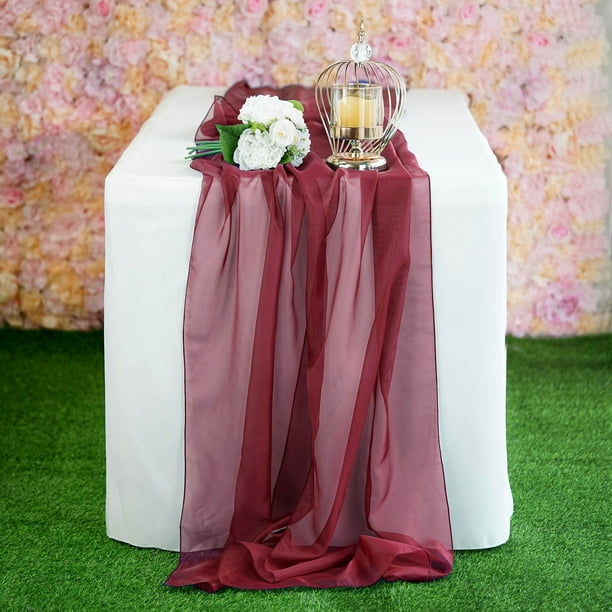 Efavormart 22" x 80" Premium Chiffon Table Runner For Weddings Party