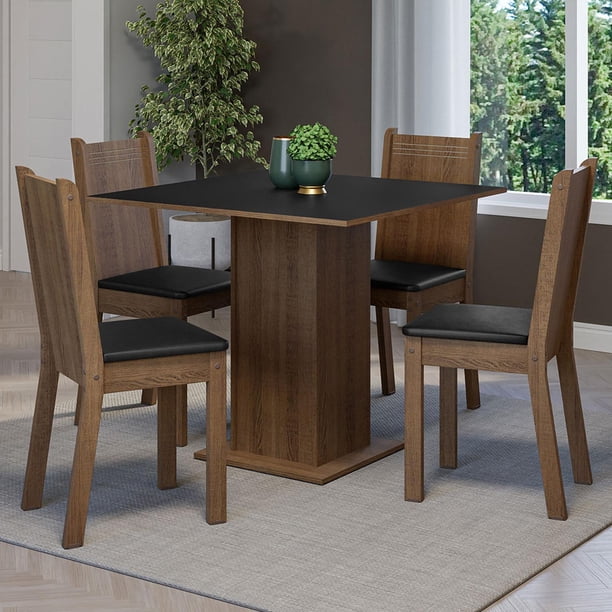 Juego De Comedor Con Mesa Y 4 Sillas Madesa Samara MN 01
