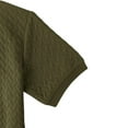 thumbnail image 4 of YLSDY Men's Button Collared Shirts Textured Short Sleeve Golf Shirt Openwork Casual Cuban Geometric Jacquard T-Shirt Army Green XXL, 4 of 8