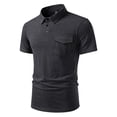 thumbnail image 5 of Dagugfen Dress Shirts for Men Collared Neck Short Sleeve Quarter Button Suit Shirts Business Workwear Pullover Tops with Pocket, 5 of 8