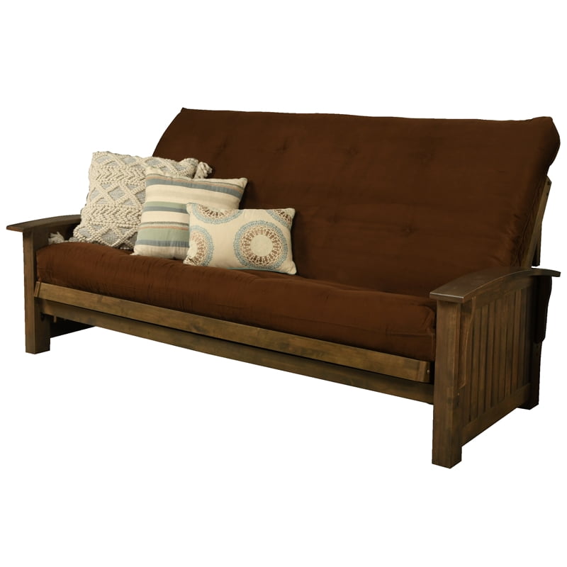 Kodiak Furniture Washington Queensize Wood Futon with Suede Chocolate