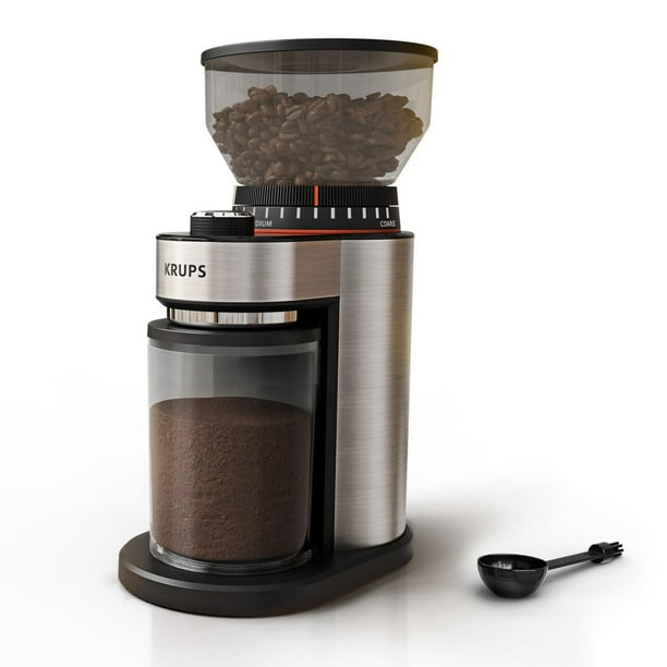 Molinillo de café KRUPS Burr 18 ajustes de moler, 500 ml, negro