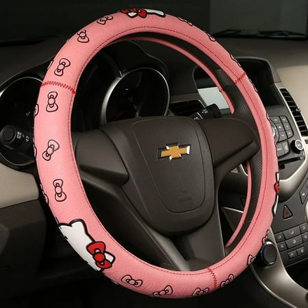 Hello Kittys Car Steering Wheel Cover Anime Kt Universal Non-Slip Handlebar Cover Silicone Protective Sleeve Car Accessories