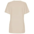 thumbnail image 4 of MIXUE Womens Tops Summer Ribbed Solid Color Round Neck Short Sleeve Casual Tshirts Streetwear,Brown,S, 4 of 4