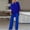 Blue, variant on MSJUHEG Two Piece Outfits For Women Fall Outfits L Solid Color Loose Irregular Set Adies Suit Short Sleeved Two Piece Suit Linen Pants Black L