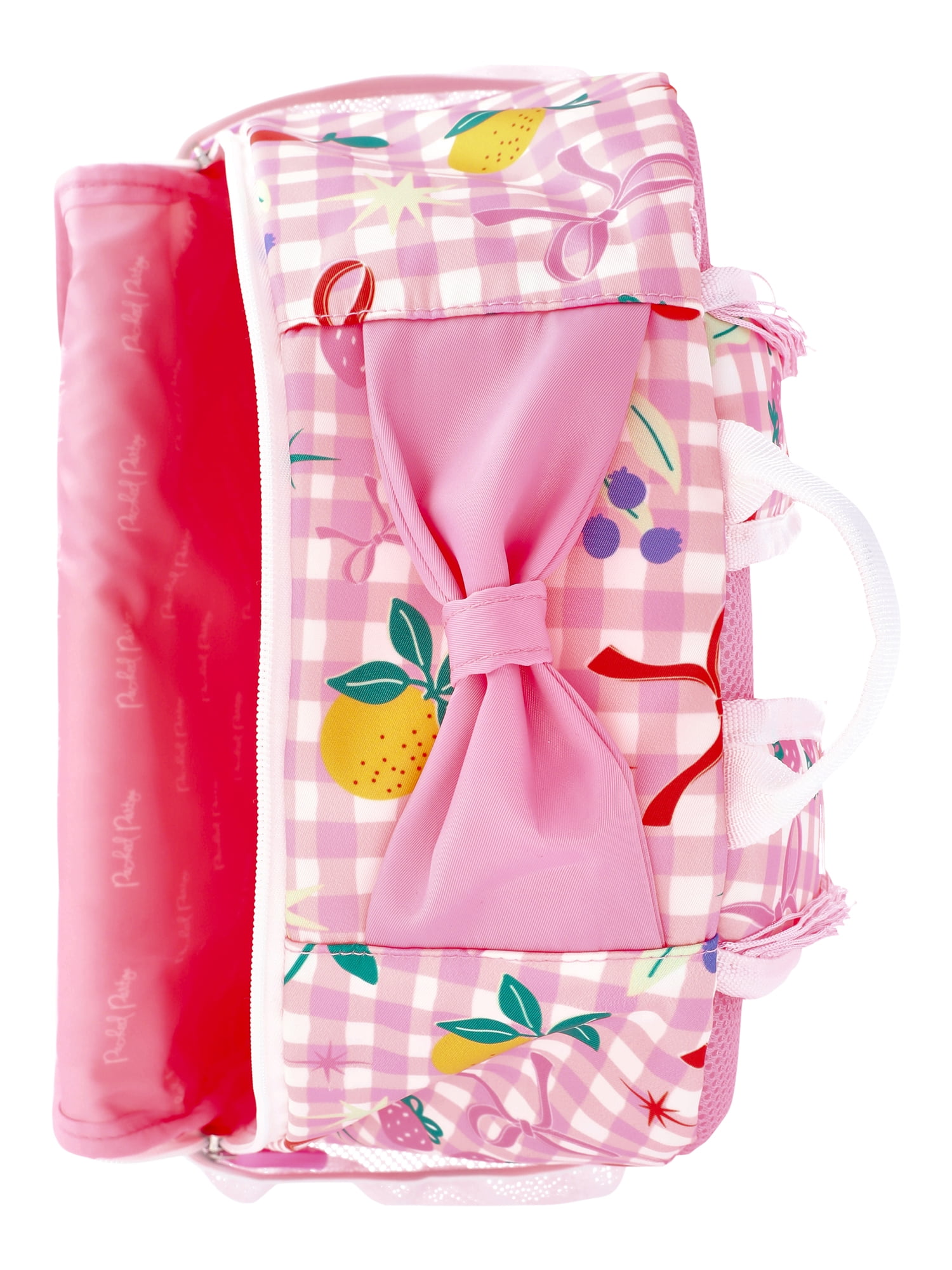 Packed Party Girls 17" Fringe Fruit 4-Piece Backpack Set, Pink