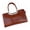 brown, variant on Genuine Cowhide Leather Women Satchel,Crocodile Embossed Crossbody Shoulder Handbag