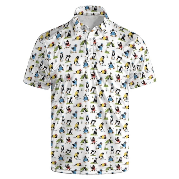 CONZONE Men's Polo Shirt Short Sleeve Casual Polo Shirts For Men Graphic Collared Cozy Summer Golf Shirts