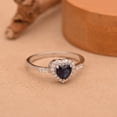 thumbnail image 3 of Mooneye 5mm Heart Shape Blue Sapphire 925 Sterling Silver Solitaire Women Graduation Gift Ring, 3 of 7