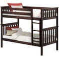 thumbnail image 3 of BEDSMART Solid Wood Twin Over Twin Bunk Bed | Espresso, 3 of 6