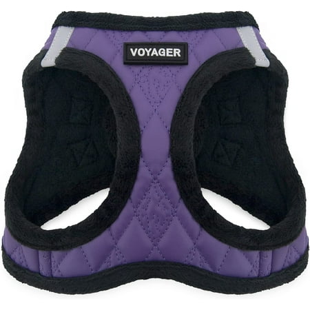 UPC: 0842637104634 | Voyager Step-in Plush Dog Harness by Best Pet Supplies – Purple Faux Leather Large